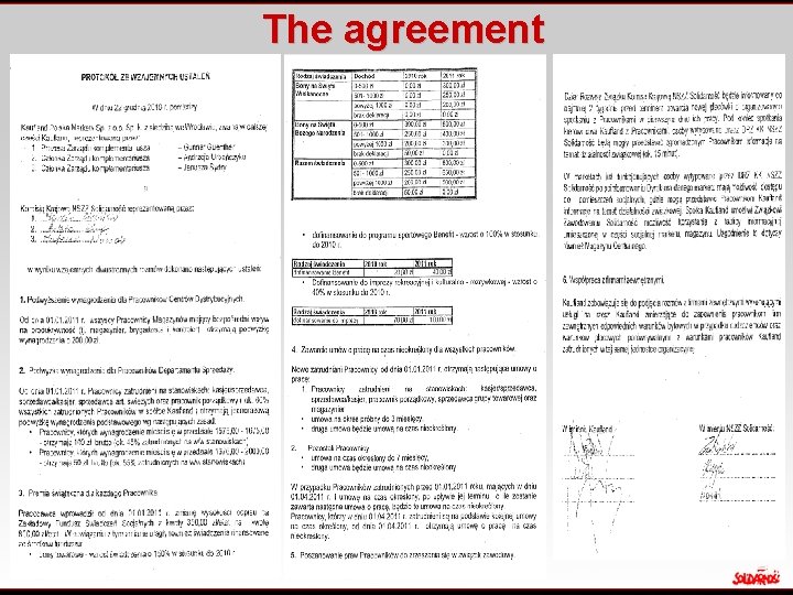 The agreement 