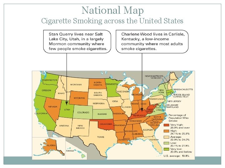 National Map Cigarette Smoking across the United States 