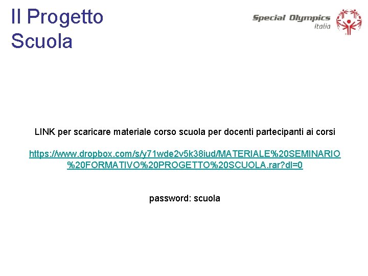 Il Progetto Scuola LINK per scaricare materiale corso scuola per docenti partecipanti ai corsi