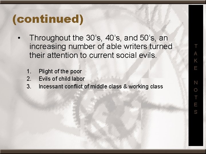 (continued) • Throughout the 30’s, 40’s, and 50’s, an increasing number of able writers