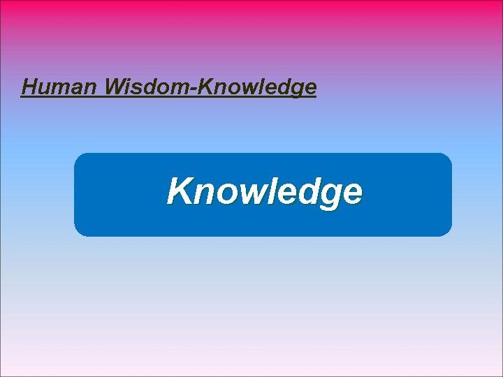 Human Wisdom-Knowledge 