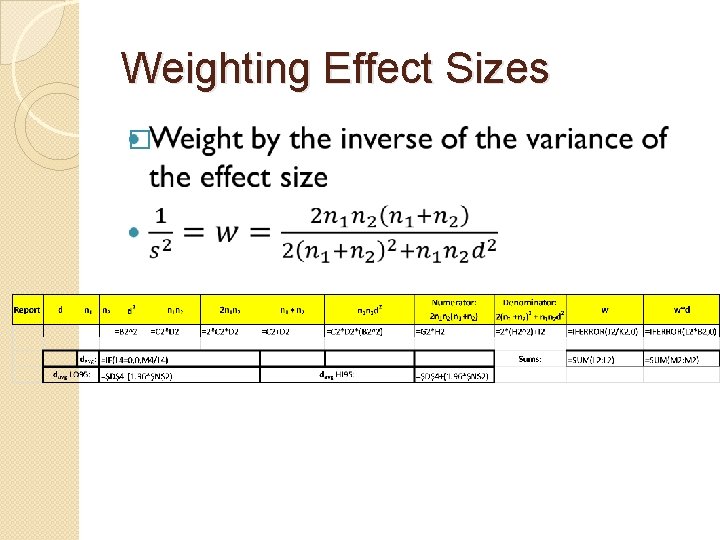 Weighting Effect Sizes � 