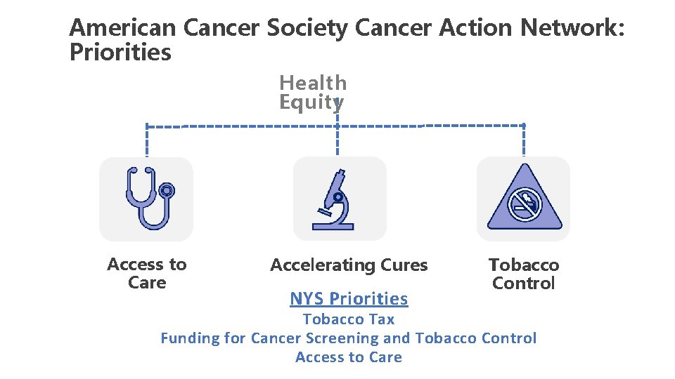 American Cancer Society Cancer Action Network: Priorities Health Equity Access to Care Accelerating Cures