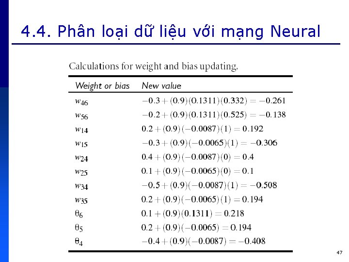 4. 4. Phân loại dữ liệu với mạng Neural 47 