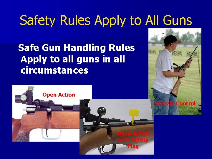 Safety Rules Apply to All Guns Safe Gun Handling Rules Apply to all guns