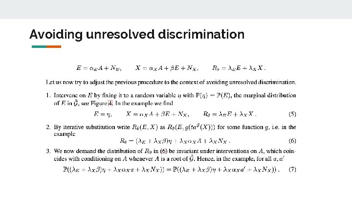 Avoiding unresolved discrimination 