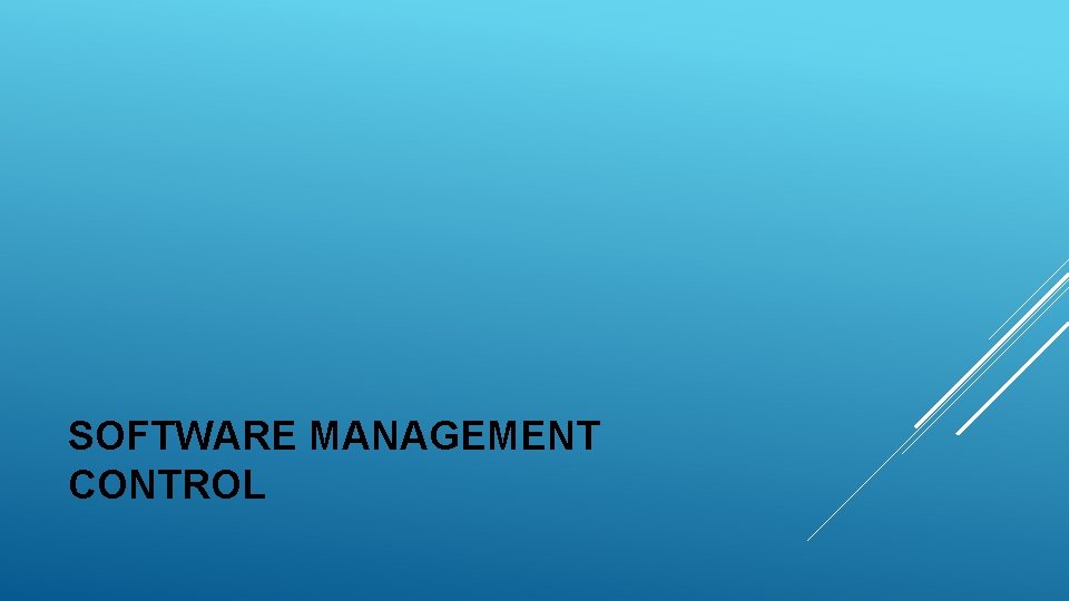 SOFTWARE MANAGEMENT CONTROL 