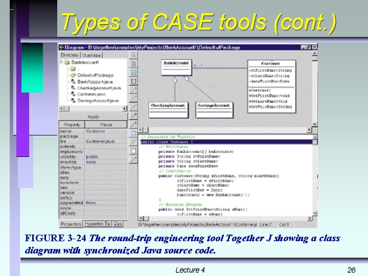 Types of CASE tools (cont. ) FIGURE 3 -24 The round-trip engineering tool Together