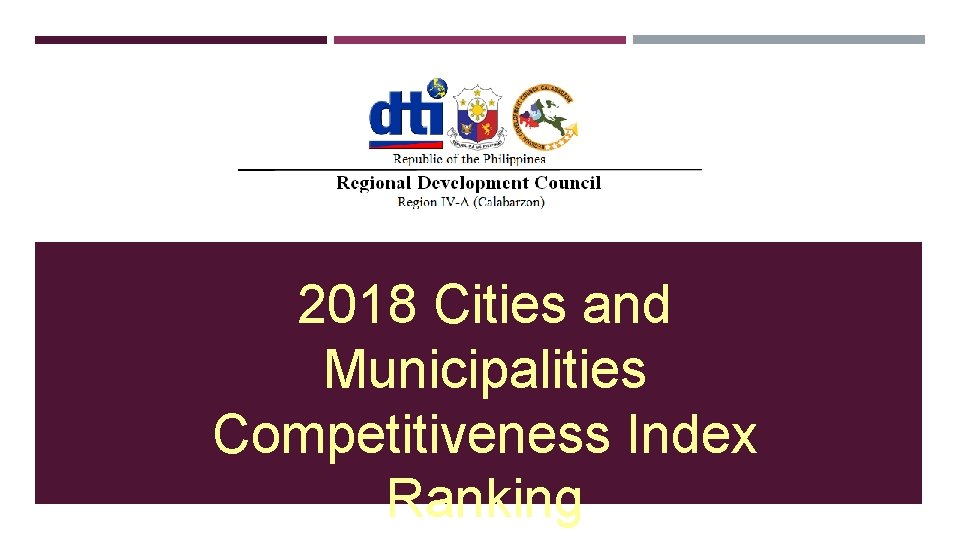 2018 Cities and Municipalities Competitiveness Index Ranking AWARDS