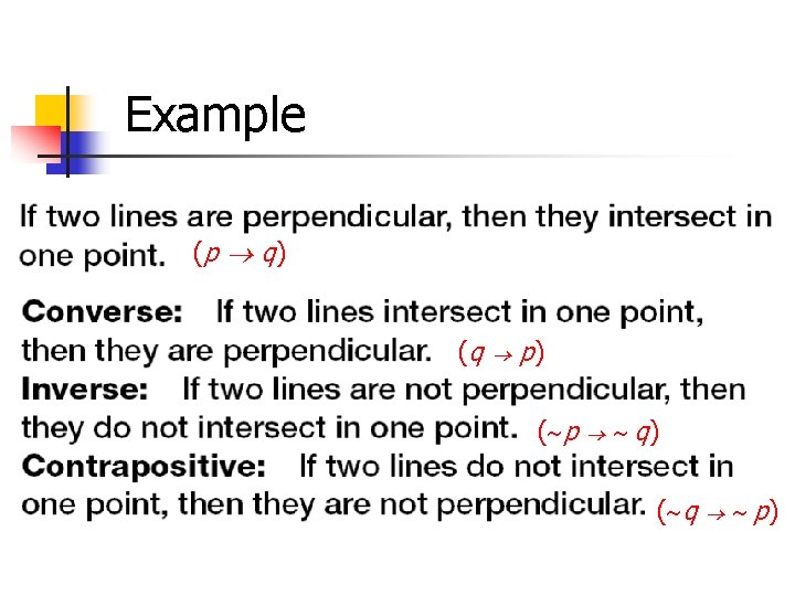Example (p q ) (q p) ( p q) ( q p) 
