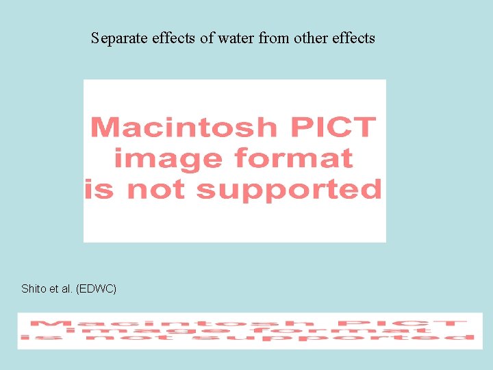 Separate effects of water from other effects Shito et al. (EDWC) 