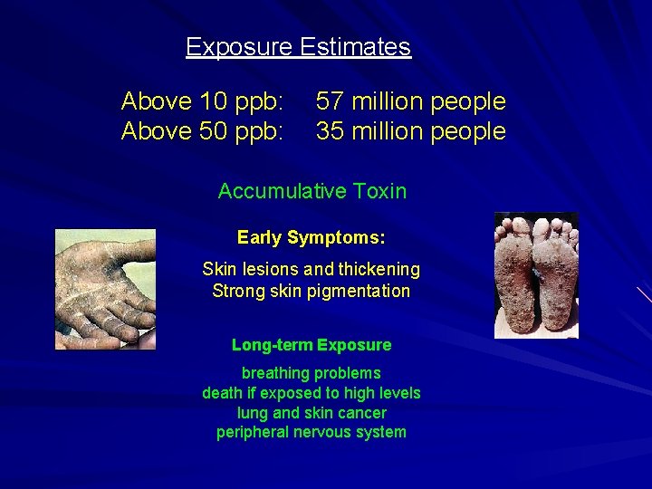 Exposure Estimates Above 10 ppb: Above 50 ppb: 57 million people 35 million people