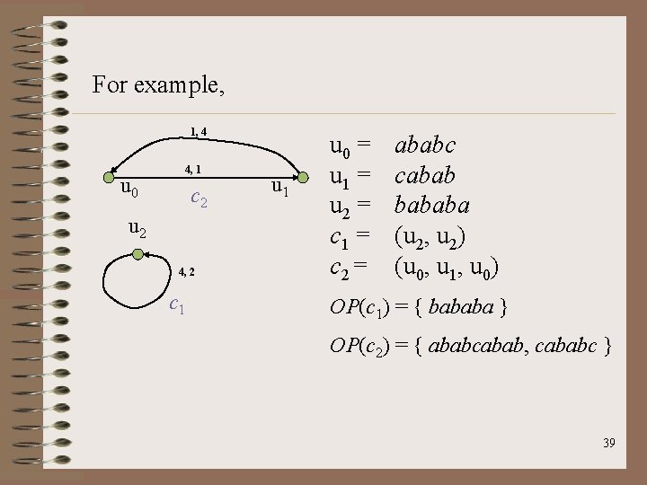 For example, 1, 4 u 0 4, 1 c 2 u 2 4, 2