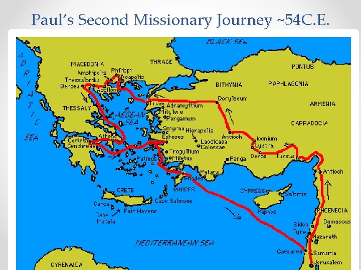 Paul’s Second Missionary Journey ~54 C. E. Footer Text 1/1/2022 5 