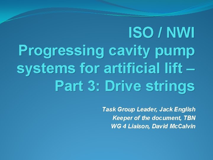 ISO NWI Progressing cavity pump systems for artificial