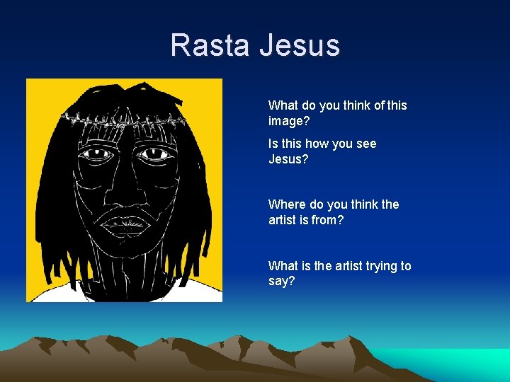 Rasta Jesus What do you think of this image? Is this how you see Rasta Jesus What do you think of this image? Is this how you see