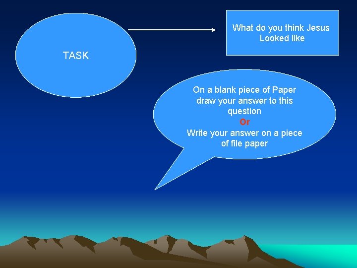 What do you think Jesus Looked like TASK On a blank piece of Paper What do you think Jesus Looked like TASK On a blank piece of Paper
