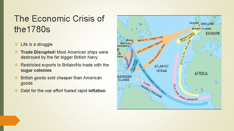 The Economic Crisis of the 1780 s Life is a struggle Trade Disrupted! Most