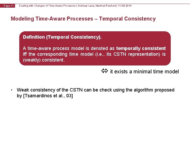 v 1. 0 Page 11 Dealing with Changes of Time-Aware Processes | Andreas Lanz,