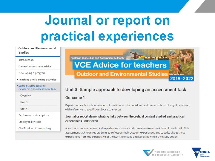 Journal or report on practical experiences 