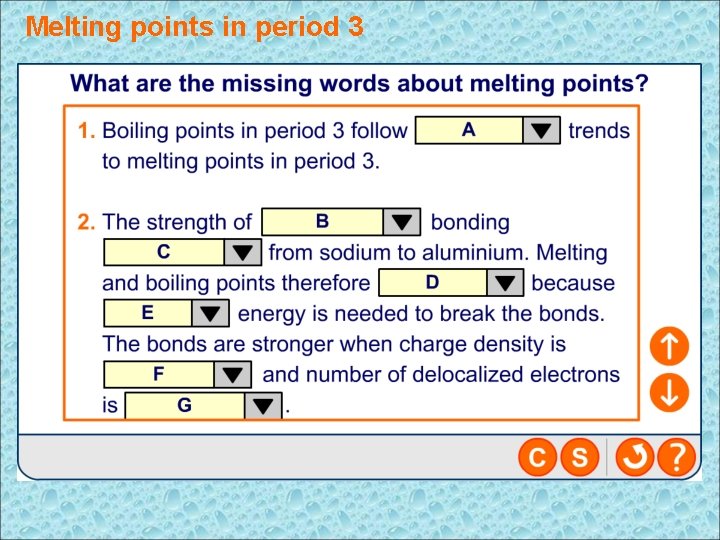 Melting points in period 3 
