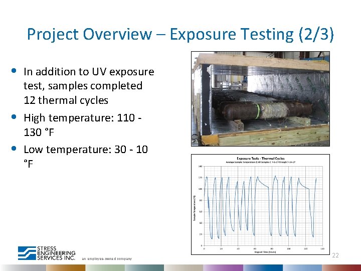 Project Overview – Exposure Testing (2/3) • • • In addition to UV exposure