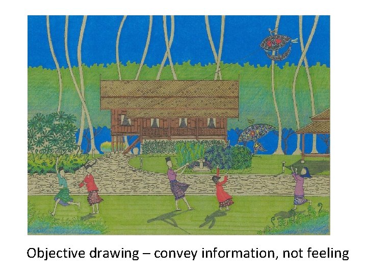 Objective drawing – convey information, not feeling 