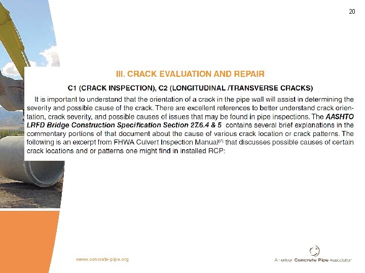 20 www. concrete-pipe. org 