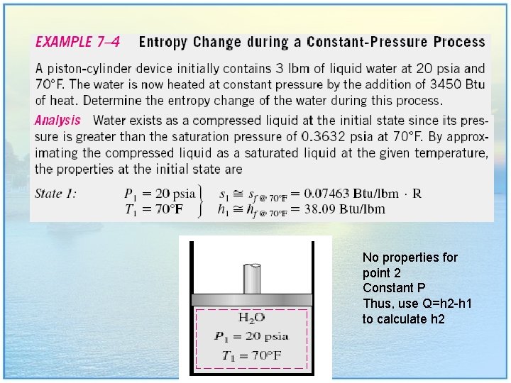No properties for point 2 Constant P Thus, use Q=h 2 -h 1 to