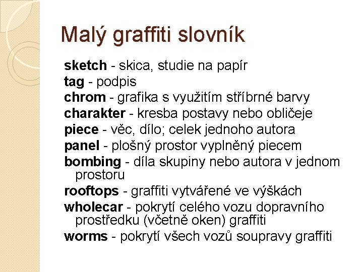 Malý graffiti slovník sketch - skica, studie na papír tag - podpis chrom -