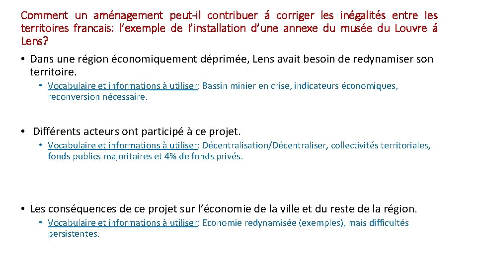 Comment un aménagement peut-il contribuer á corriger les inégalités entre les territoires francais: l’exemple Comment un aménagement peut-il contribuer á corriger les inégalités entre les territoires francais: l’exemple