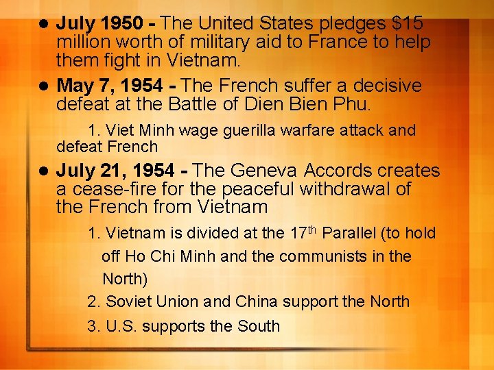 July 1950 - The United States pledges $15 million worth of military aid to