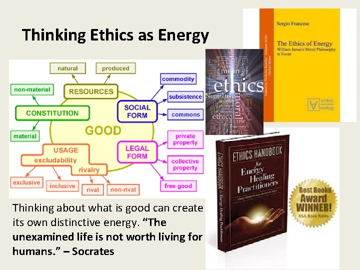 Thinking Ethics as Energy Thinking about what is good can create its own distinctive
