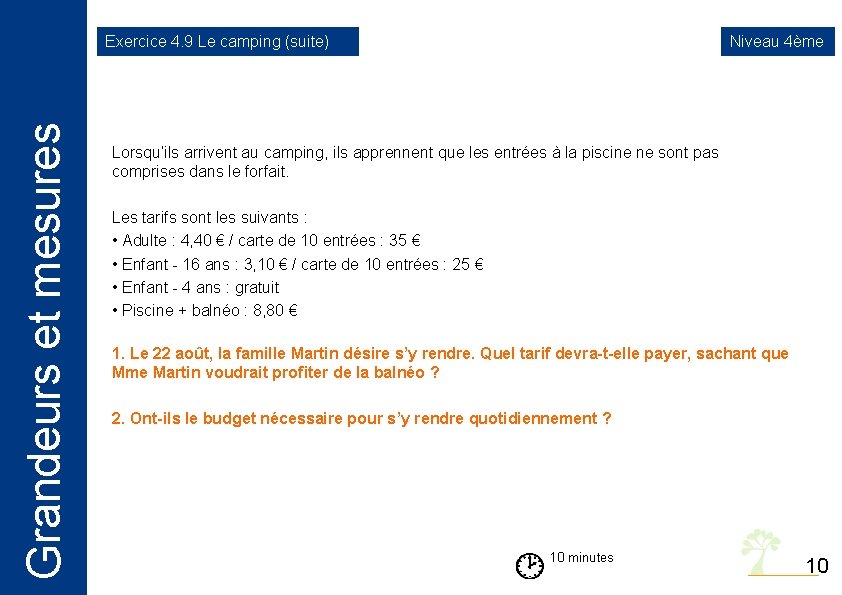 Grandeurs et mesures Mathmatiques Niveau 4me Grandeurs et