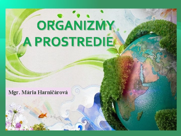 ORGANIZMY A PROSTREDIE Mgr. Mária Harničárová 