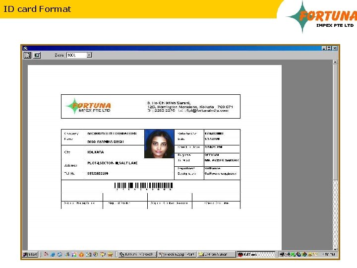 ID card Format 