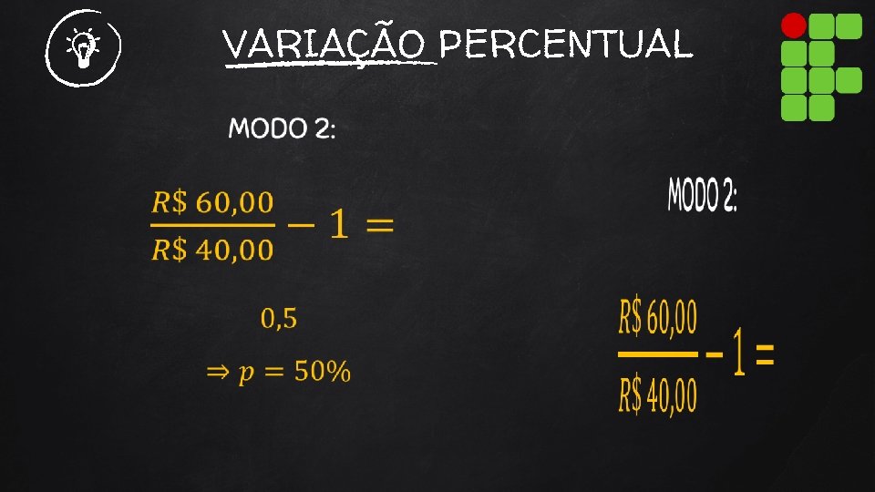 VARIAÇÃO PERCENTUAL 