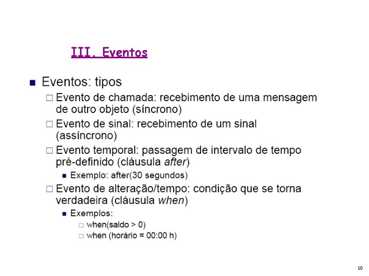 III. Eventos 10 