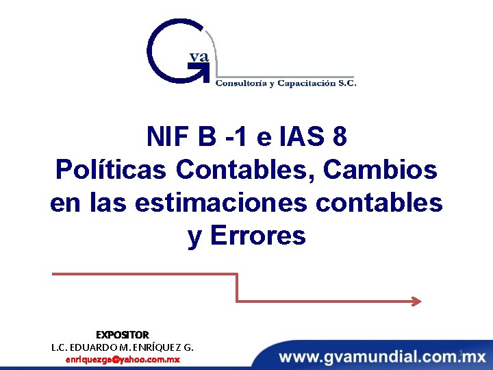 NIF B -1 e IAS 8 Políticas Contables, Cambios en las estimaciones contables y