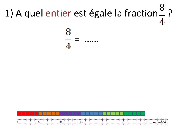 1) A quel entier est égale la fraction ? = …… 