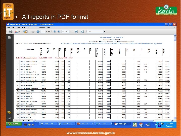  • All reports in PDF format 