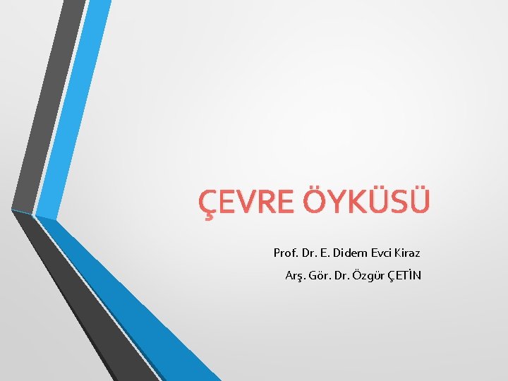 ÇEVRE ÖYKÜSÜ Prof. Dr. E. Didem Evci Kiraz Arş. Gör. Dr. Özgür ÇETİN ÇEVRE ÖYKÜSÜ Prof. Dr. E. Didem Evci Kiraz Arş. Gör. Dr. Özgür ÇETİN