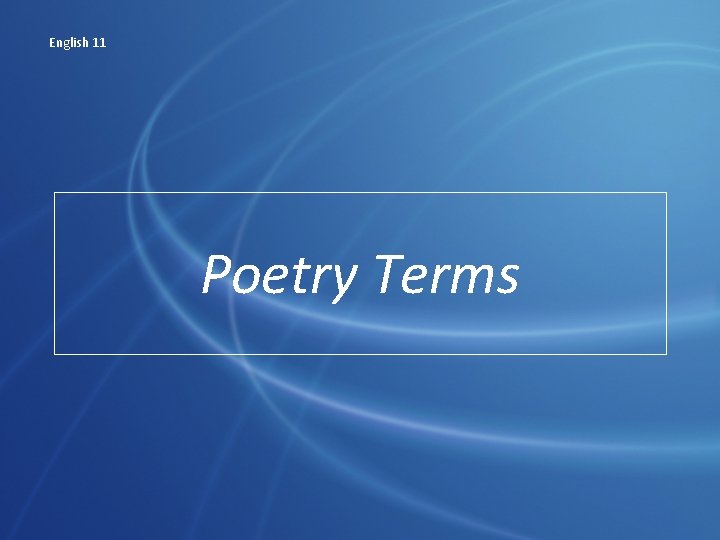 English 11 Poetry Terms 