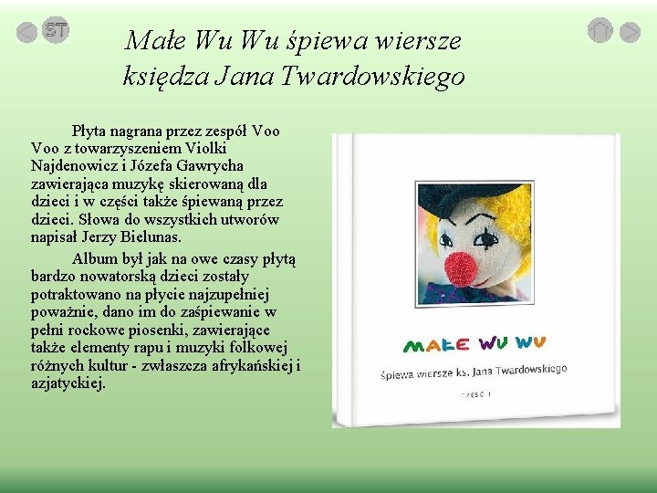 Małe Wu Wu śpiewa wiersze księdza Jana Twardowskiego Płyta nagrana przez zespół Voo z