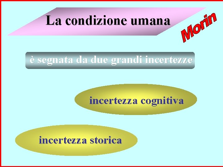 La condizione umana è segnata da due grandi incertezze incertezza cognitiva incertezza storica 