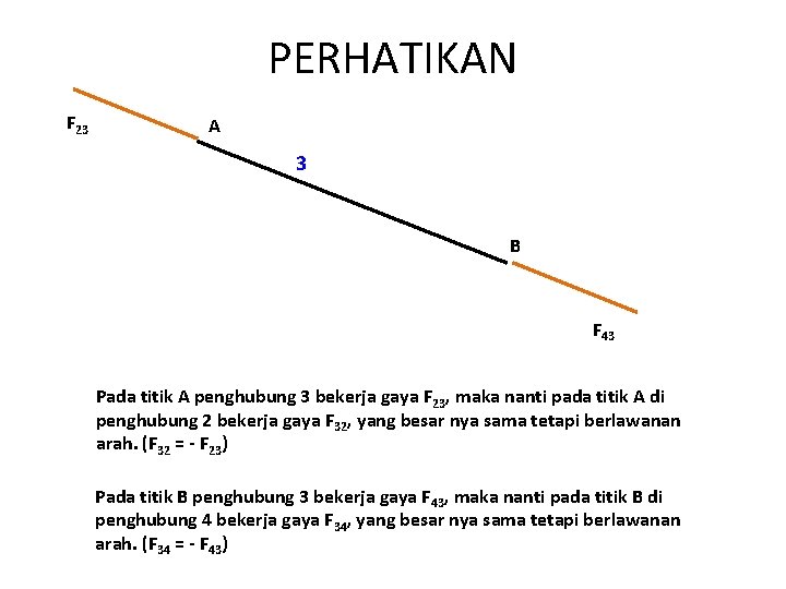 PERHATIKAN F 23 A 3 B F 43 Pada titik A penghubung 3 bekerja