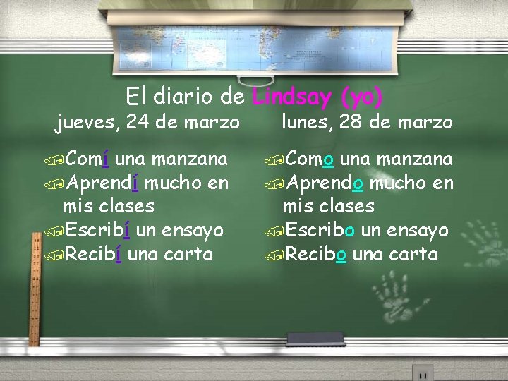 El diario de Lindsay (yo) jueves, 24 de marzo /Comí una manzana /Aprendí mucho El diario de Lindsay (yo) jueves, 24 de marzo /Comí una manzana /Aprendí mucho