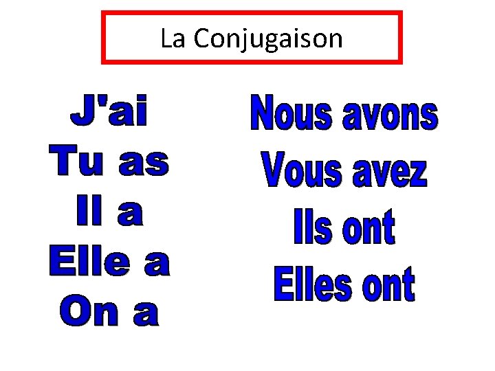 La Conjugaison 