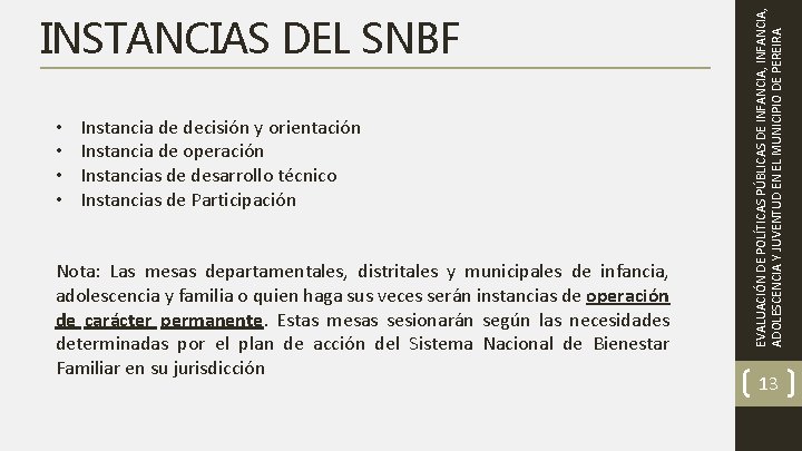  • • Instancia de decisión y orientación Instancia de operación Instancias de desarrollo