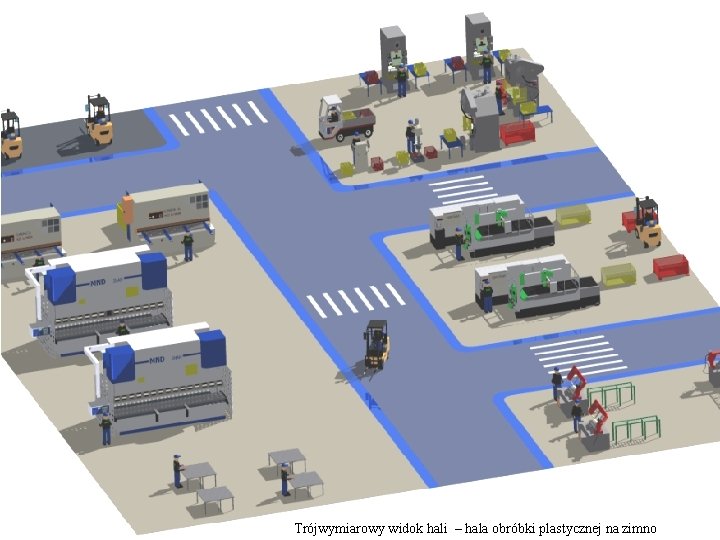Trójwymiarowy widok hali – hala obróbki plastycznej na zimno 